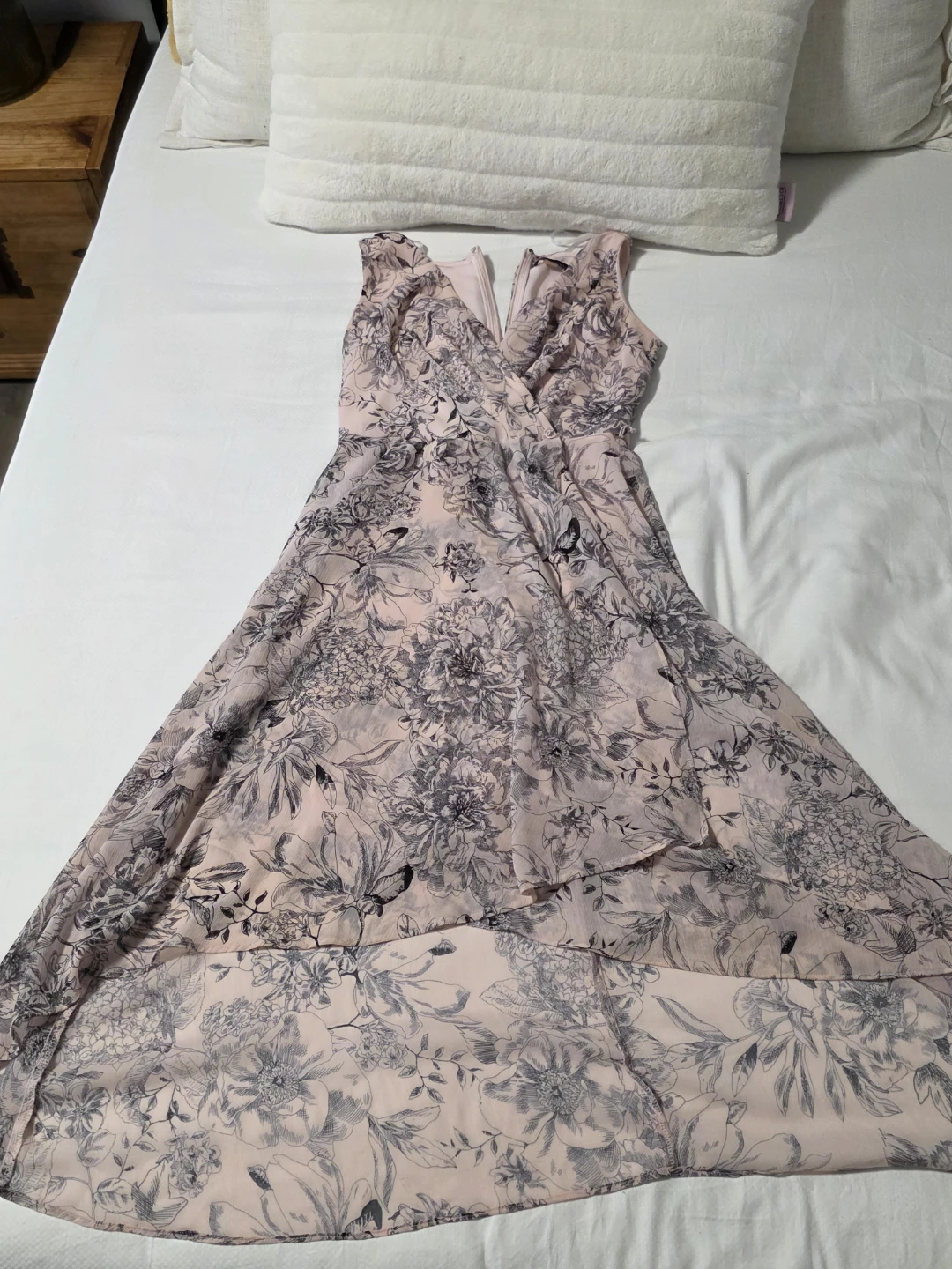TOMMY HILFIGER Pink Floral Print High-Low Maxi Dress