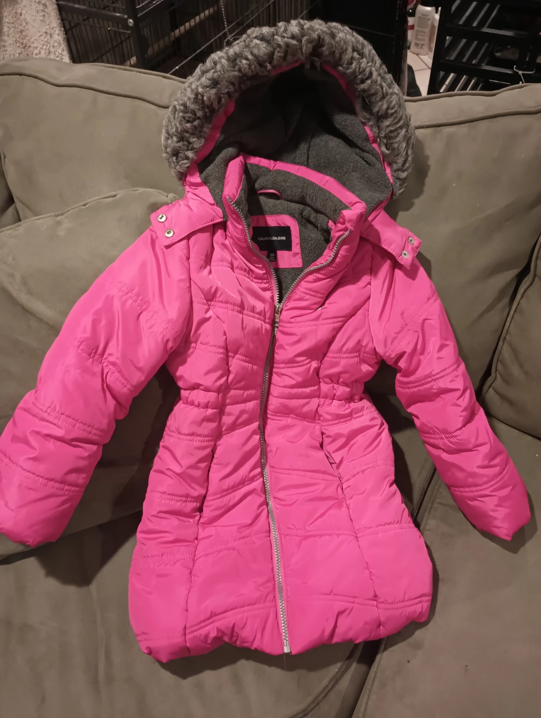 Calvin Klein Jeans Pink Puffer Coat
