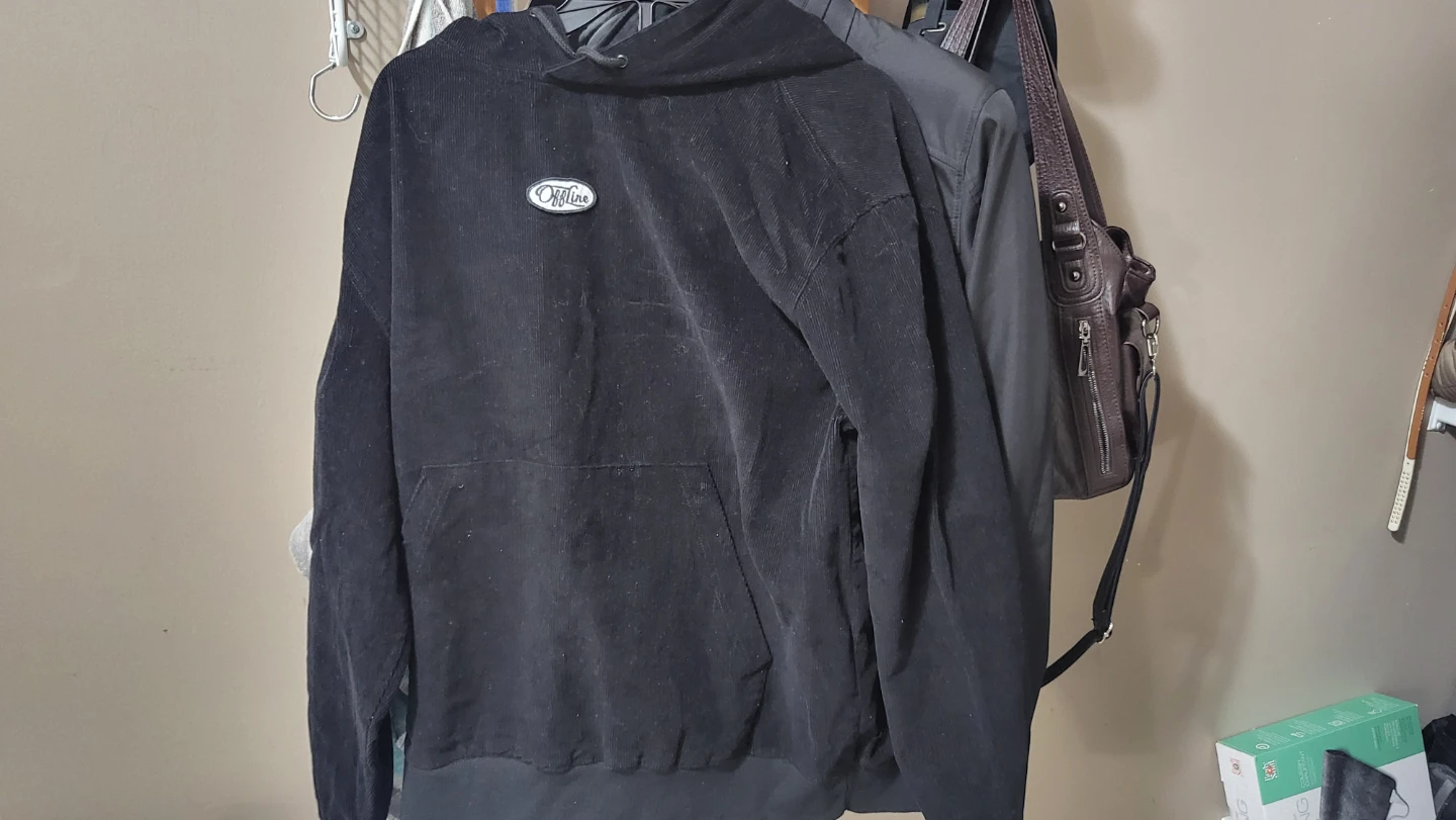 Black Corduroy Hoodie