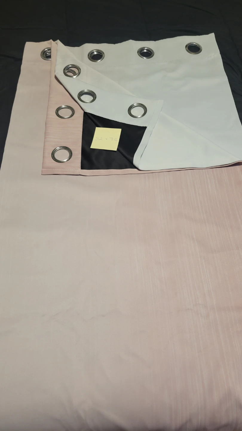 Pink & White Grommet Curtains 52 x 74 -2 Panels