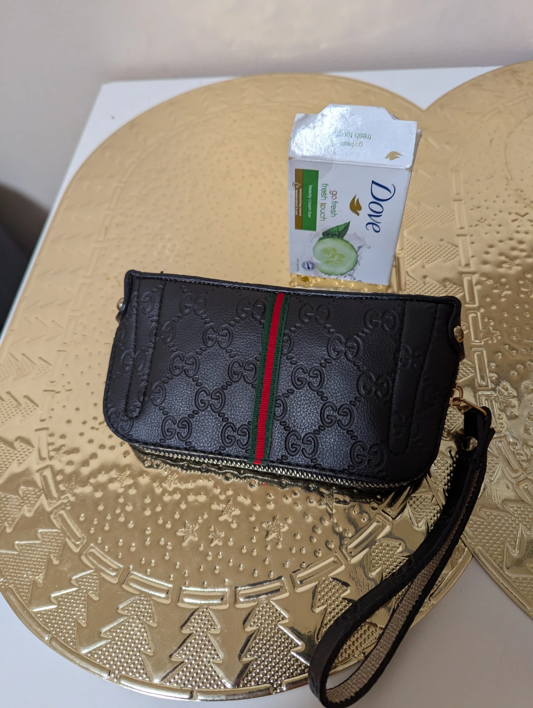 Black Embossed Monogram Wristlet Clutch - photo 2