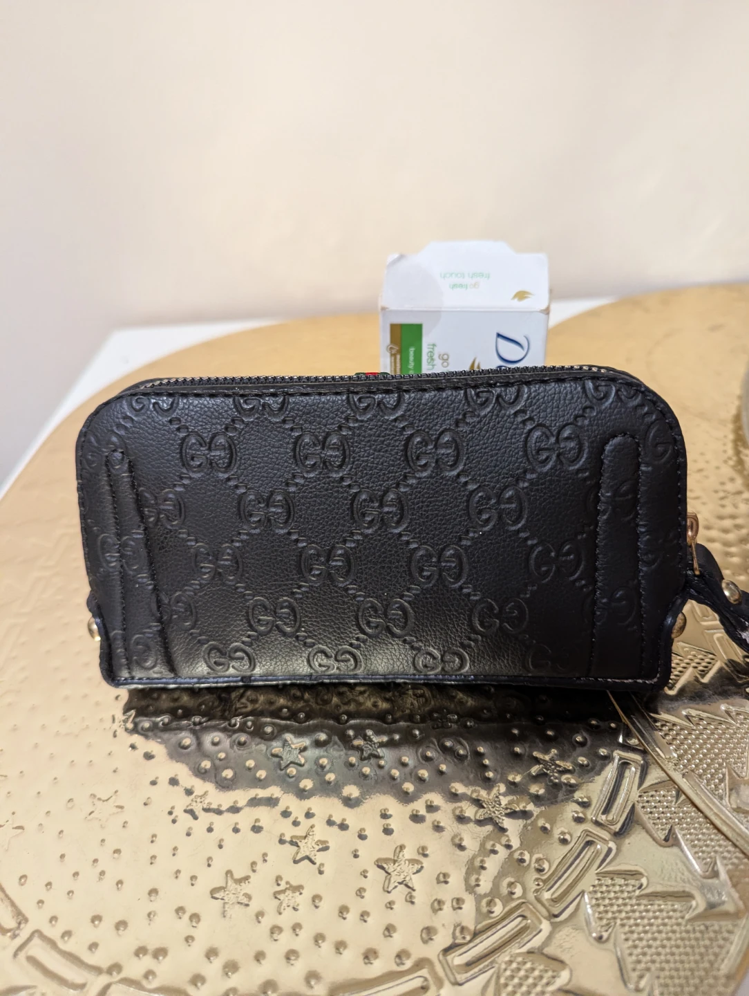 Black Embossed Monogram Wristlet Clutch - photo 4