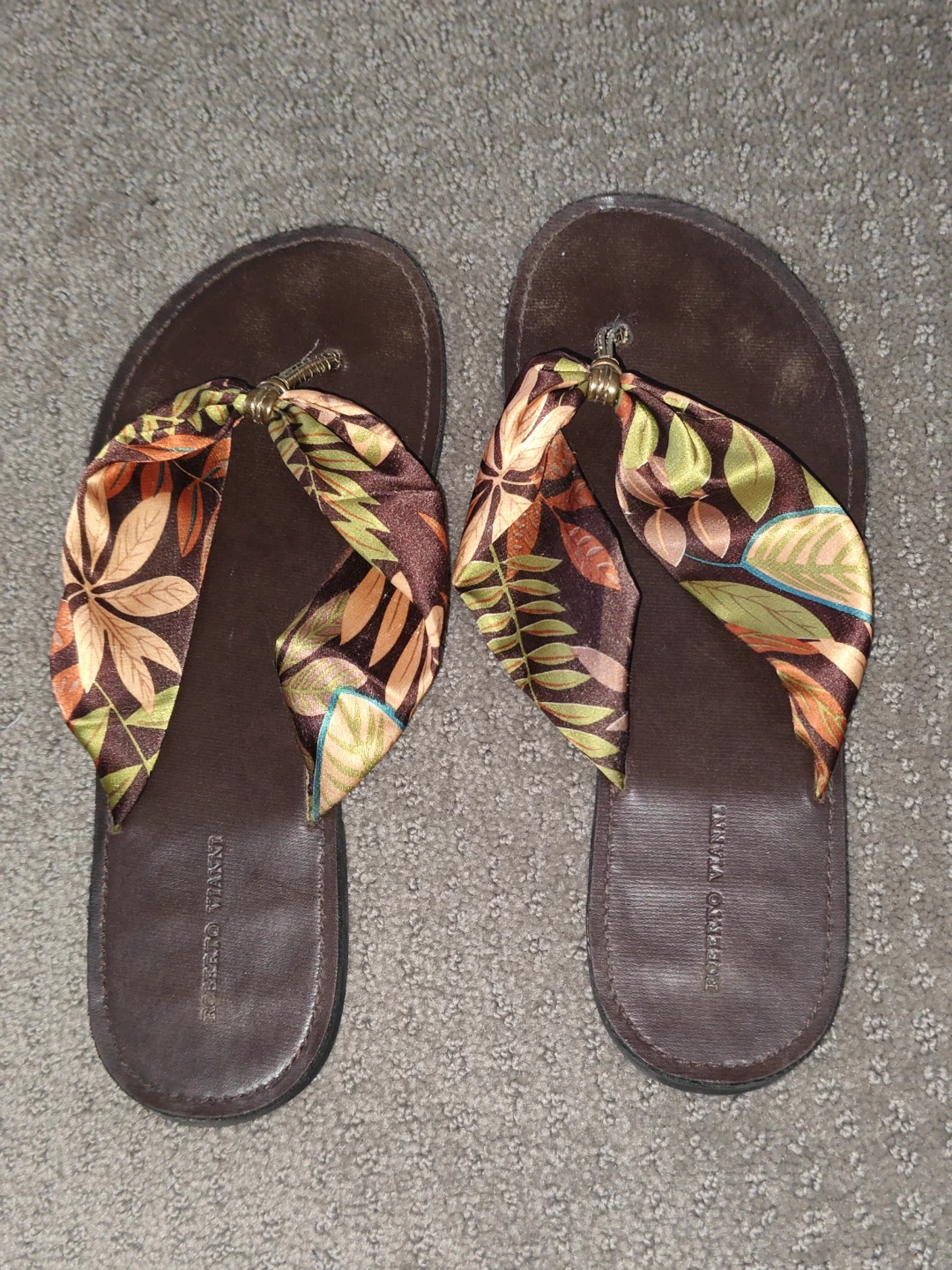 Roberto Vianni Bohemian Style Satin Sandals Flip Flops Size 7.5 - photo 4