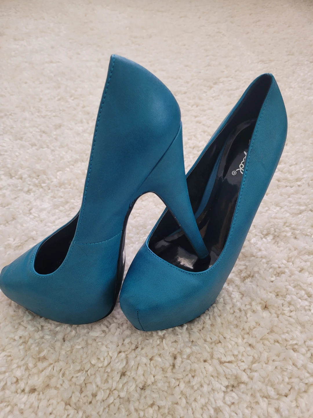 Qupid Teal Platform High Heel Shoes Size 7 - photo 2