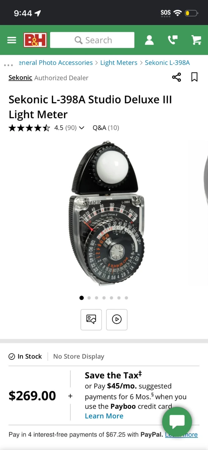 Sekonic L-398A Studio Deluxe III Light Meter