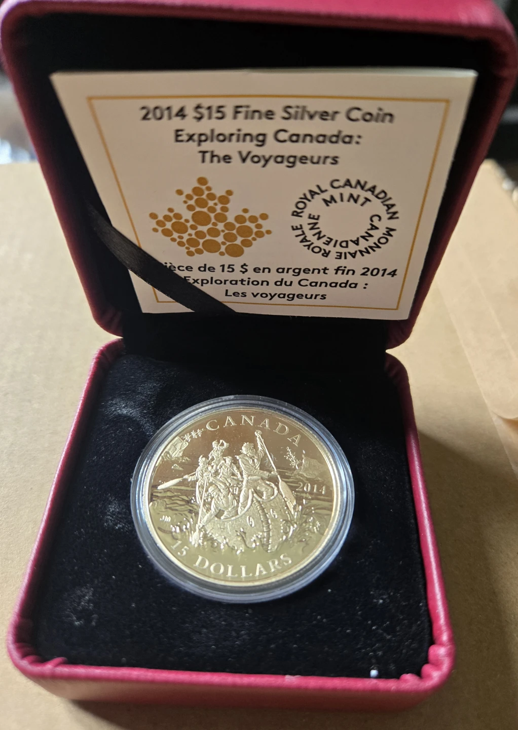 2014 Royal Canadian Mint $15 Fine Silver Coin - The Voyagers - photo 2
