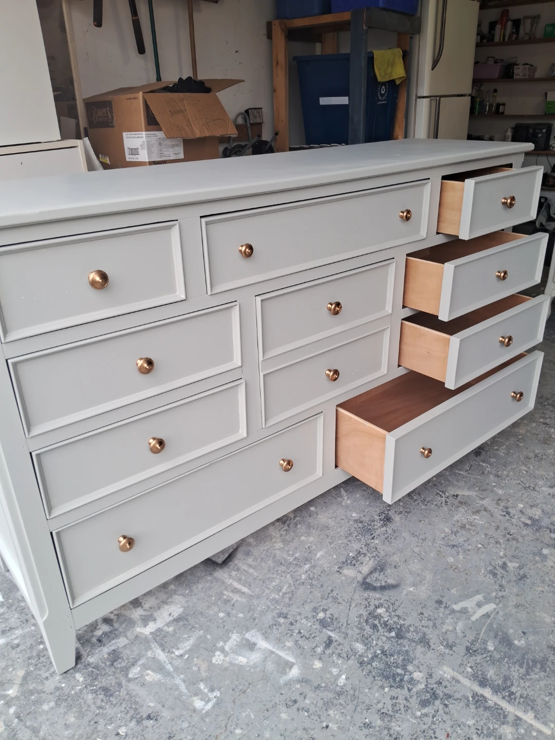Grey Dresser .solid wood.