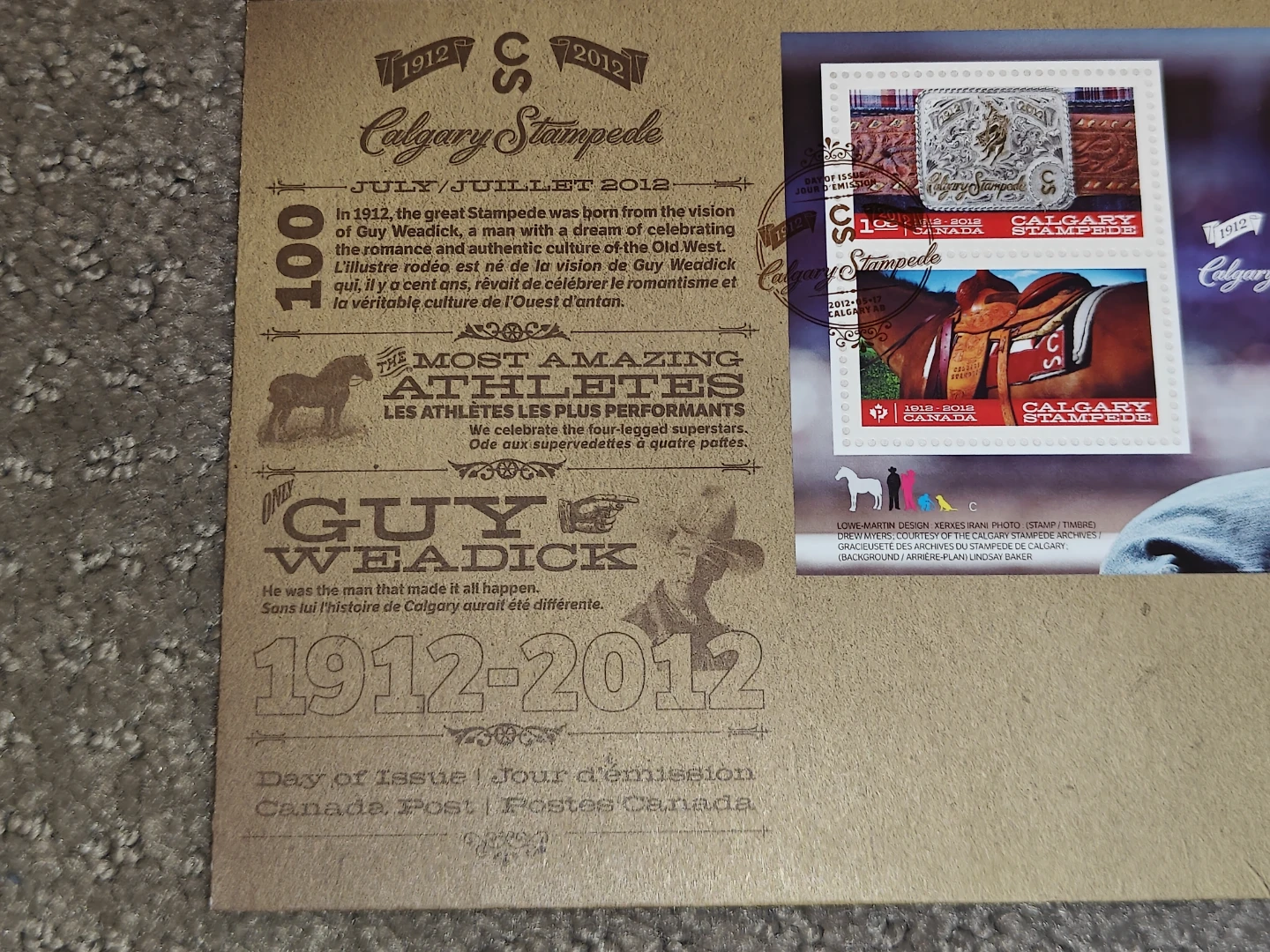 First Day Covers FDC - Calgary Stampede Centennial 1912–2012 - photo 3