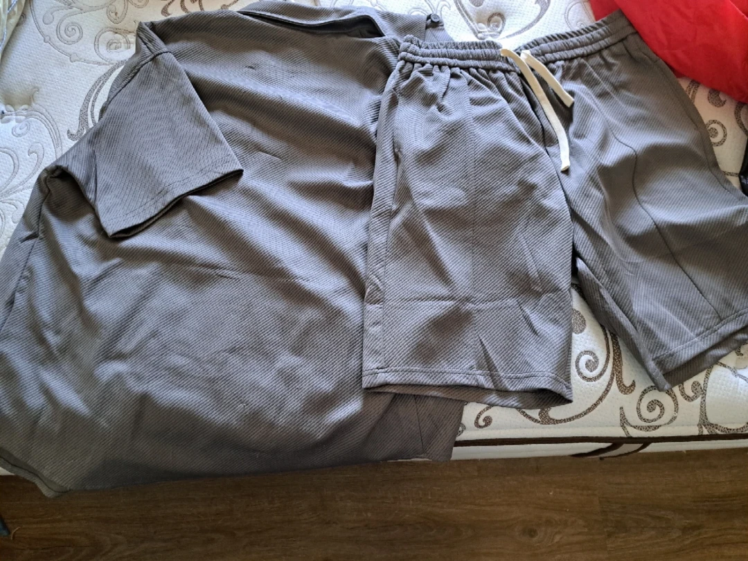 Grey Two-Piece Set - Shirt & Shorts - photo 2