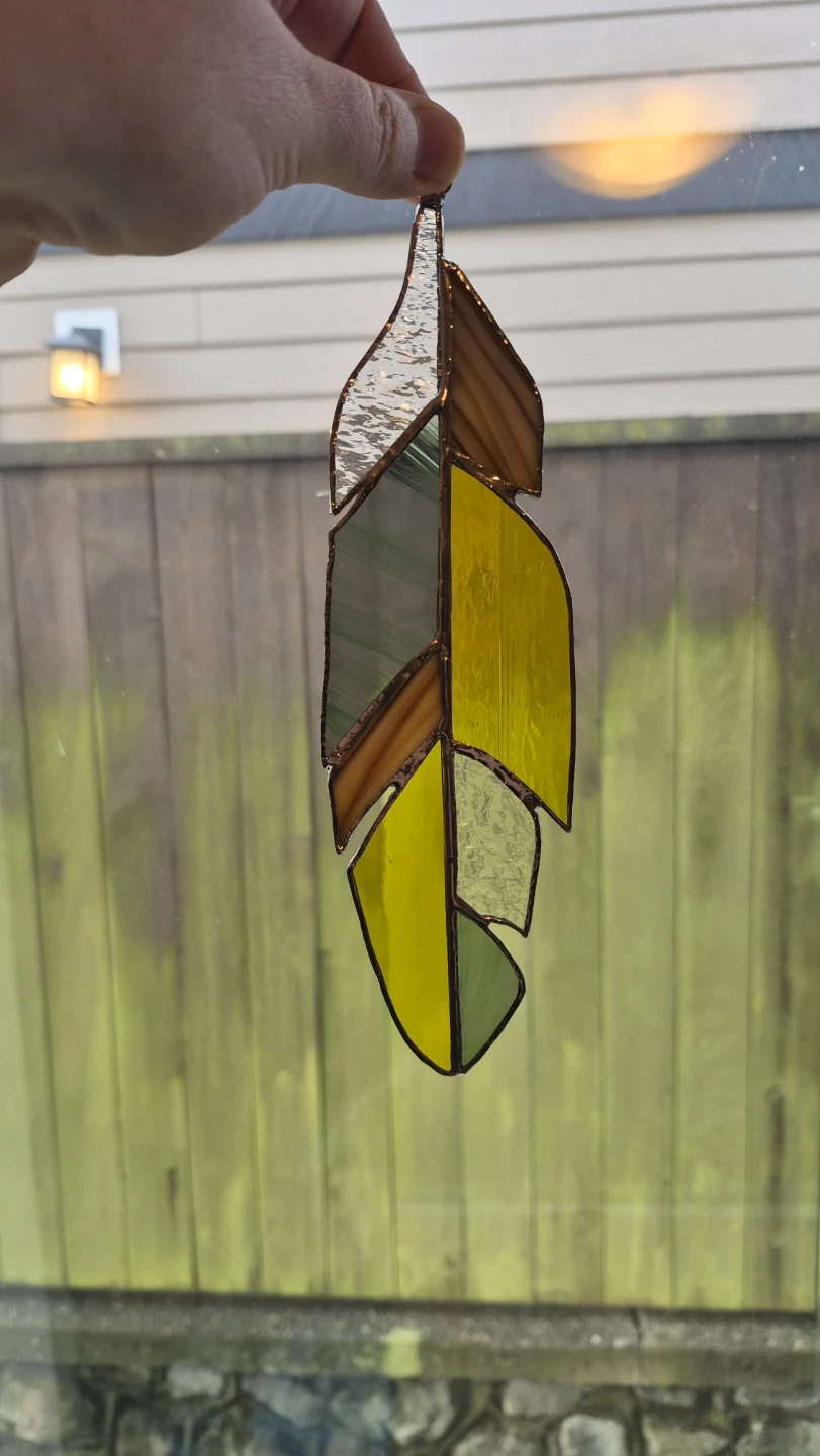 Stained Glass Feather Suncatcher