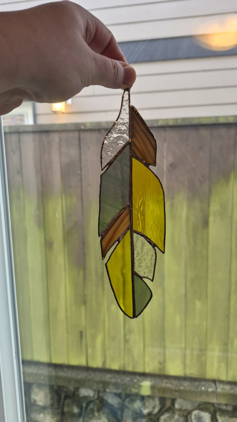 Stained Glass Feather Suncatcher - photo 2