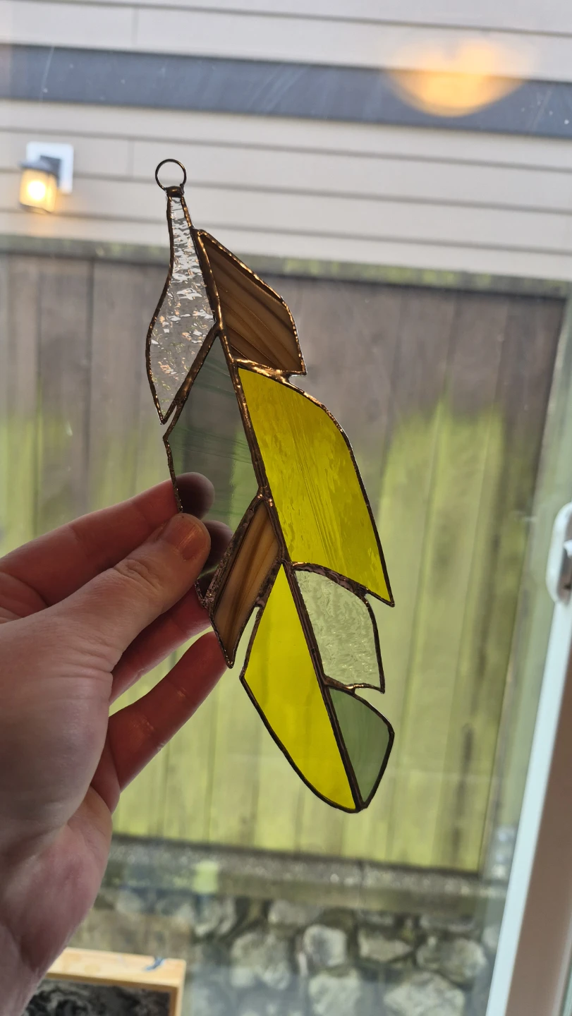 Stained Glass Feather Suncatcher - photo 3