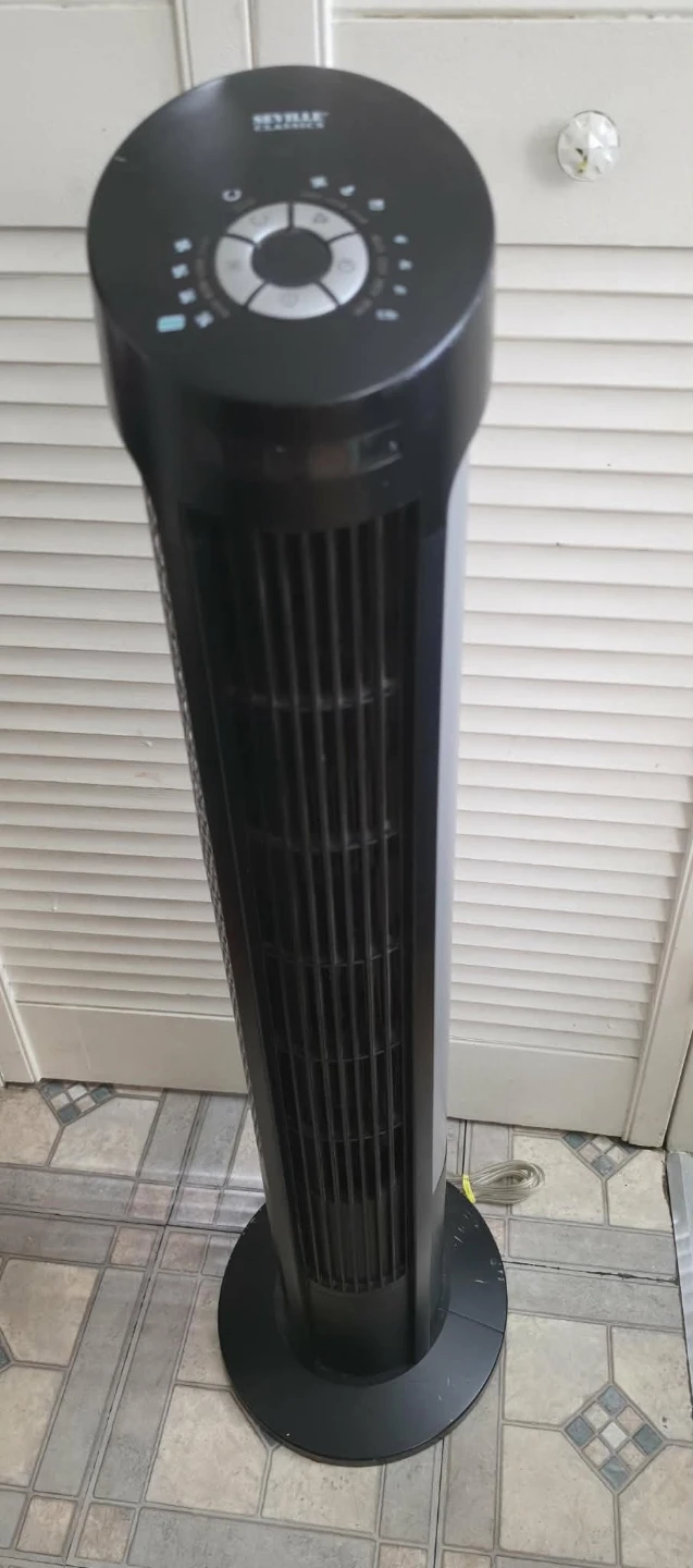 Seville Classics Black Tower Fan