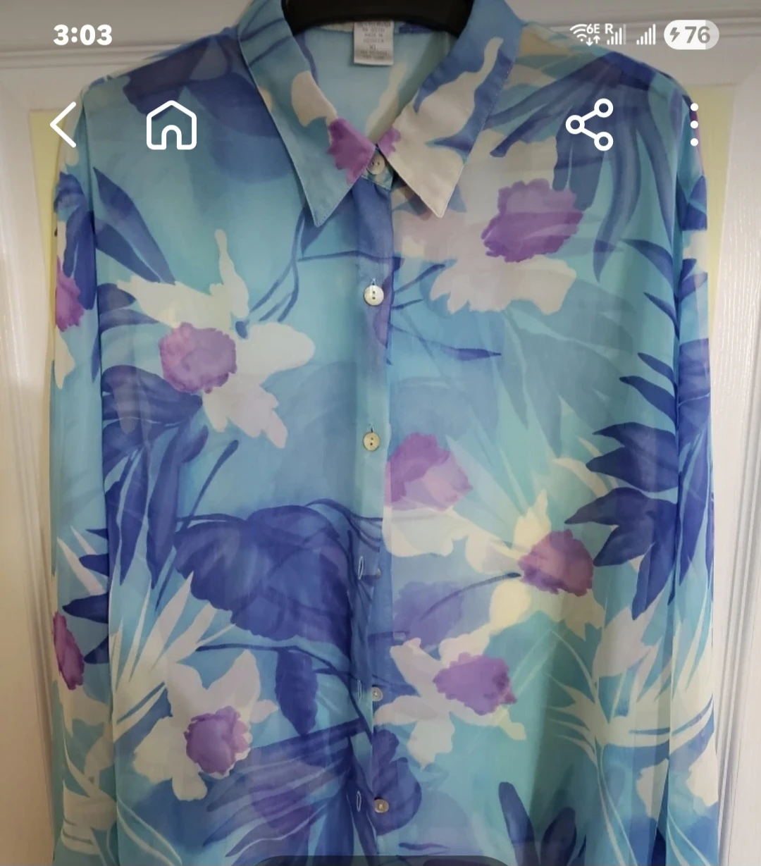 Blue Floral Chiffon Blouse pants and necklace @ other listing - photo 5