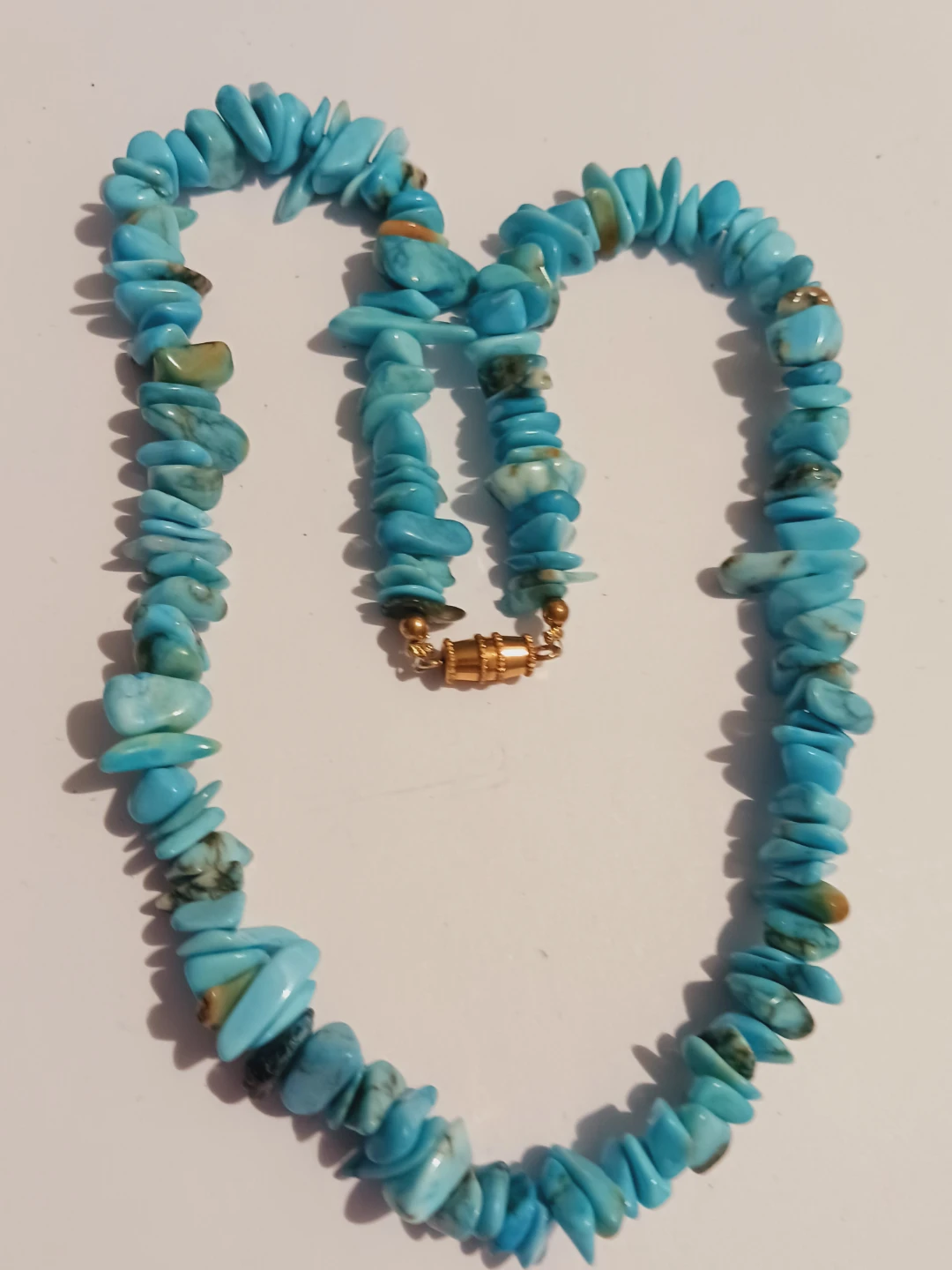 Turquoise Stone Necklace with Gold Tone  Clasp - photo 2