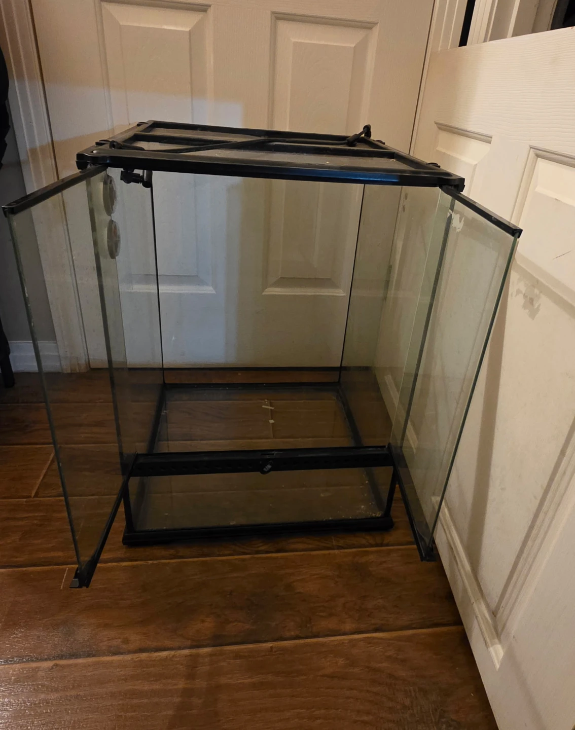 Glass Terrarium with Front Opening Doors