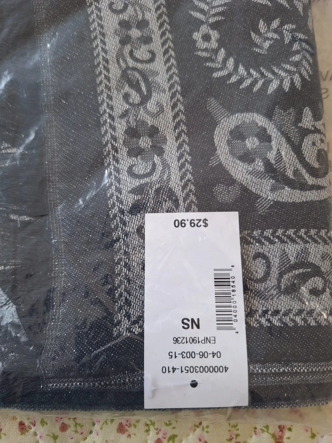 Black and Silver Patterned Shawl / Wrap - photo 2