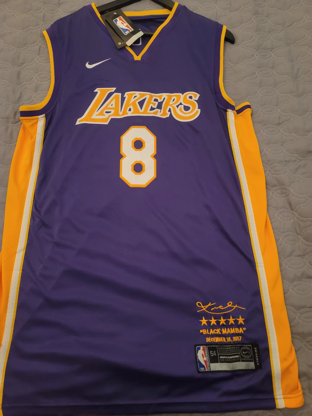 Kobe Bryant Los Angeles Lakers #8 "Black Mamba" Jersey Size 54