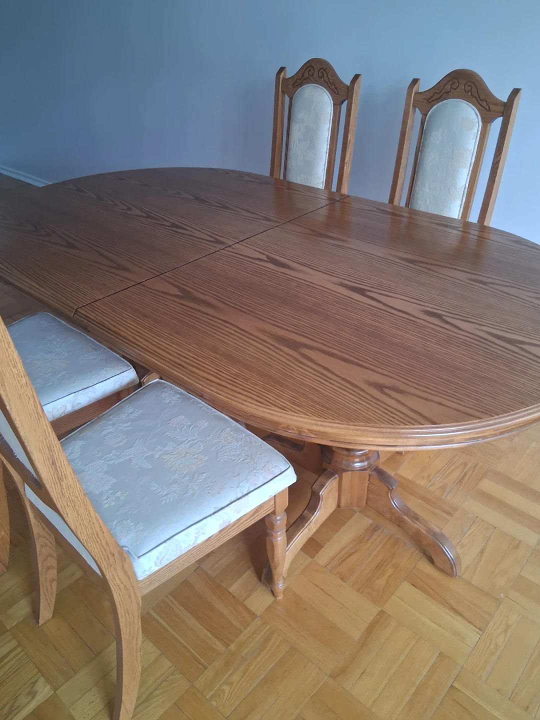 Wooden Dining Table with Leaf Insert