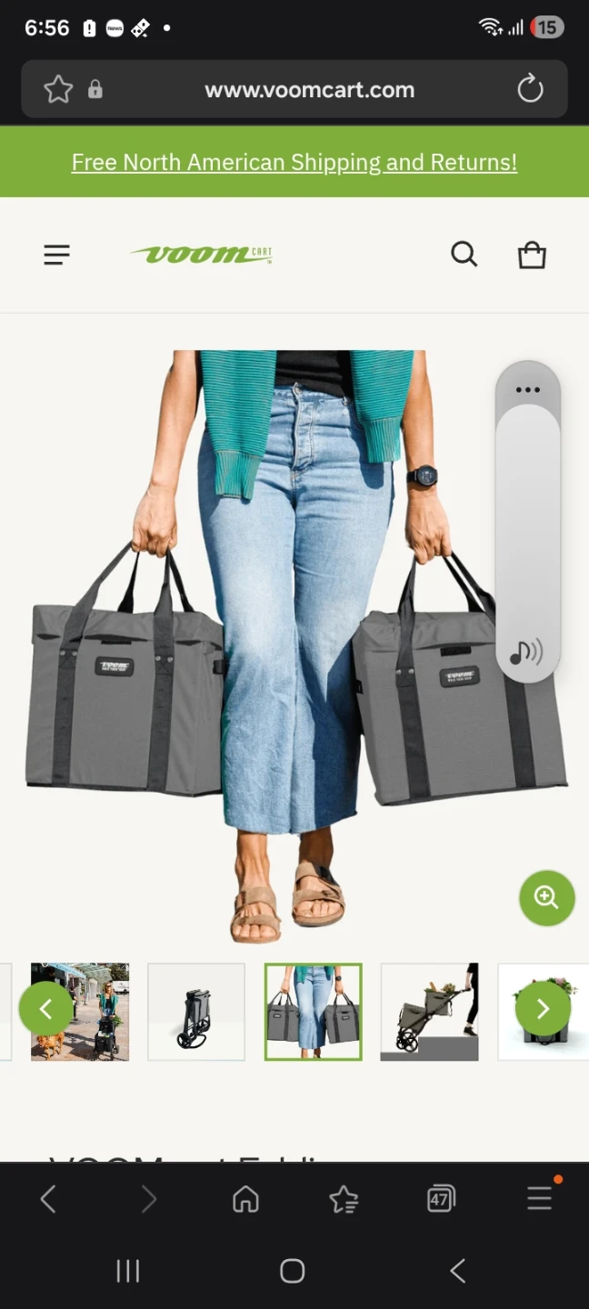 Voomcart Shopping Cart with Two Insulated Bags - photo 3