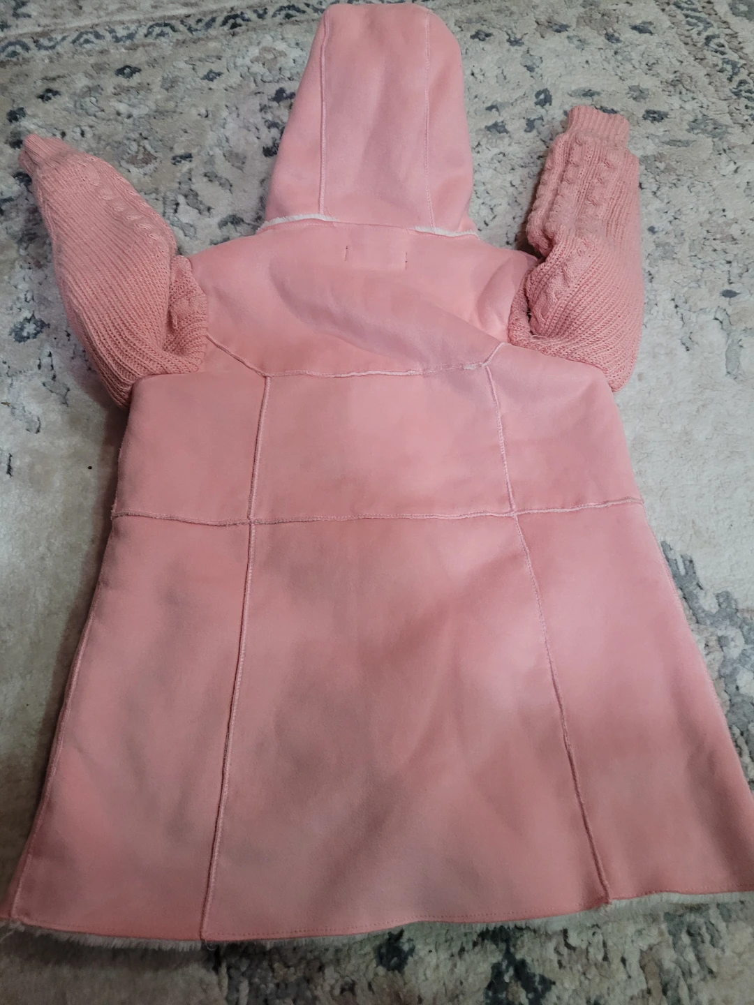 YC Creations Pink Hooded Coat with Faux Fur Trim - photo 3