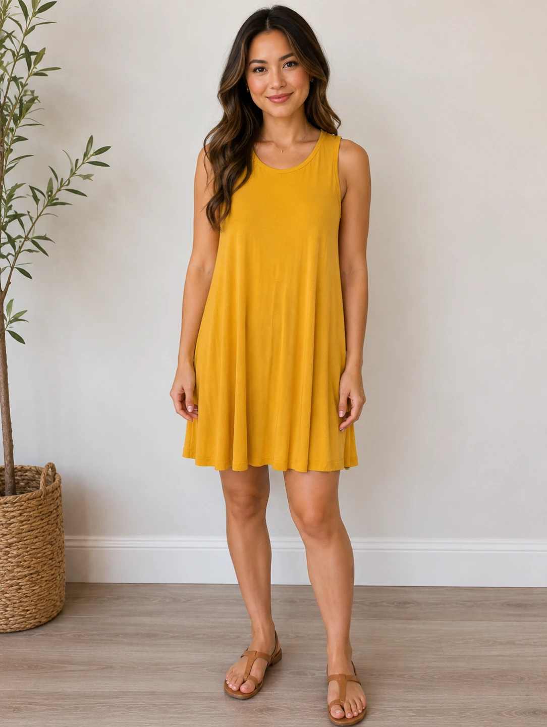 Old Navy Women’s Bright Yellow Sleeveless Swing Dress – Size Sma