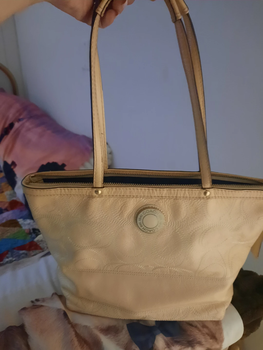Coach yellow cream leather tote - photo 5