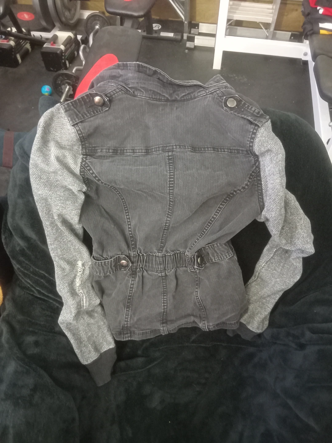 Ripcurl Denim Jacket with Grey Sleeves - Size XS - photo 3