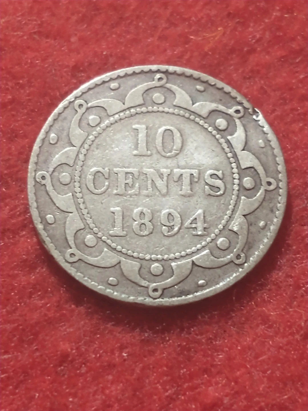 VF 1894 Newfoundland Queen Victoria .925 silver dime KM#3 - photo 2