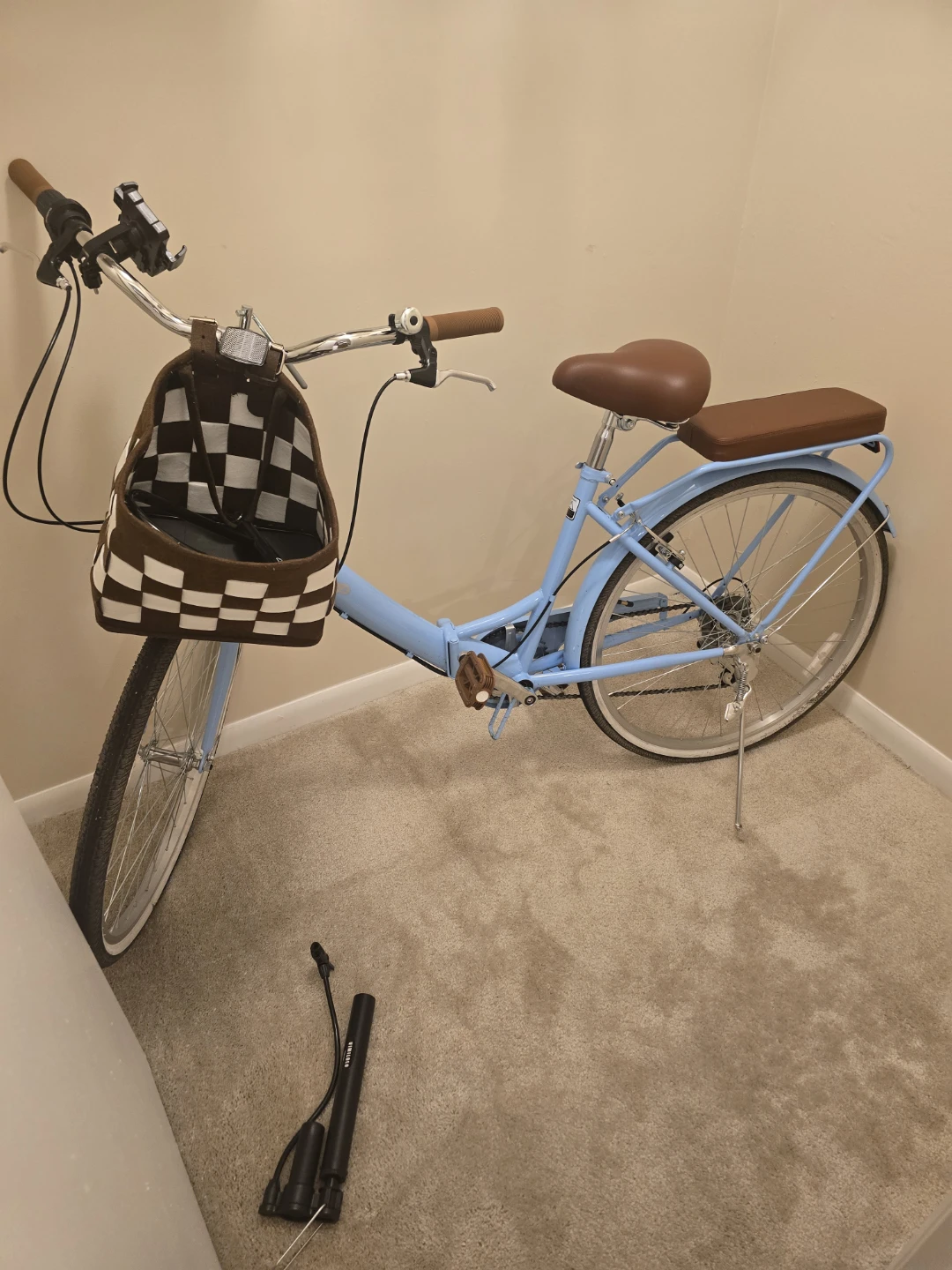 Foldable Beach Cruiser Bike for Women - Blue, 7 Speed - photo 4