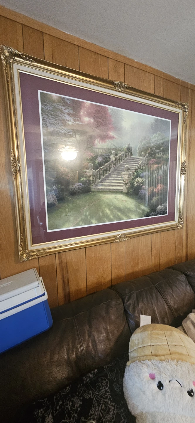 Framed Landscape Art Print some hand painted
