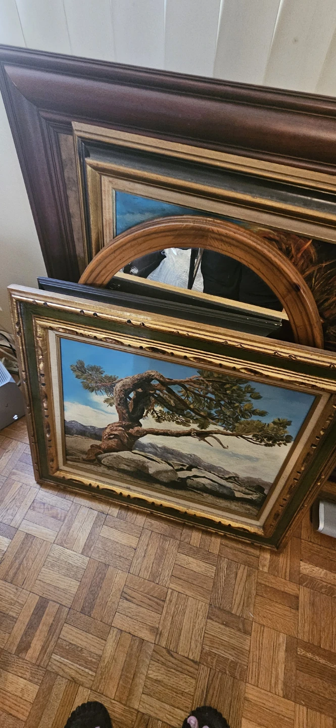 Framed Landscape Art Print some hand painted - photo 2
