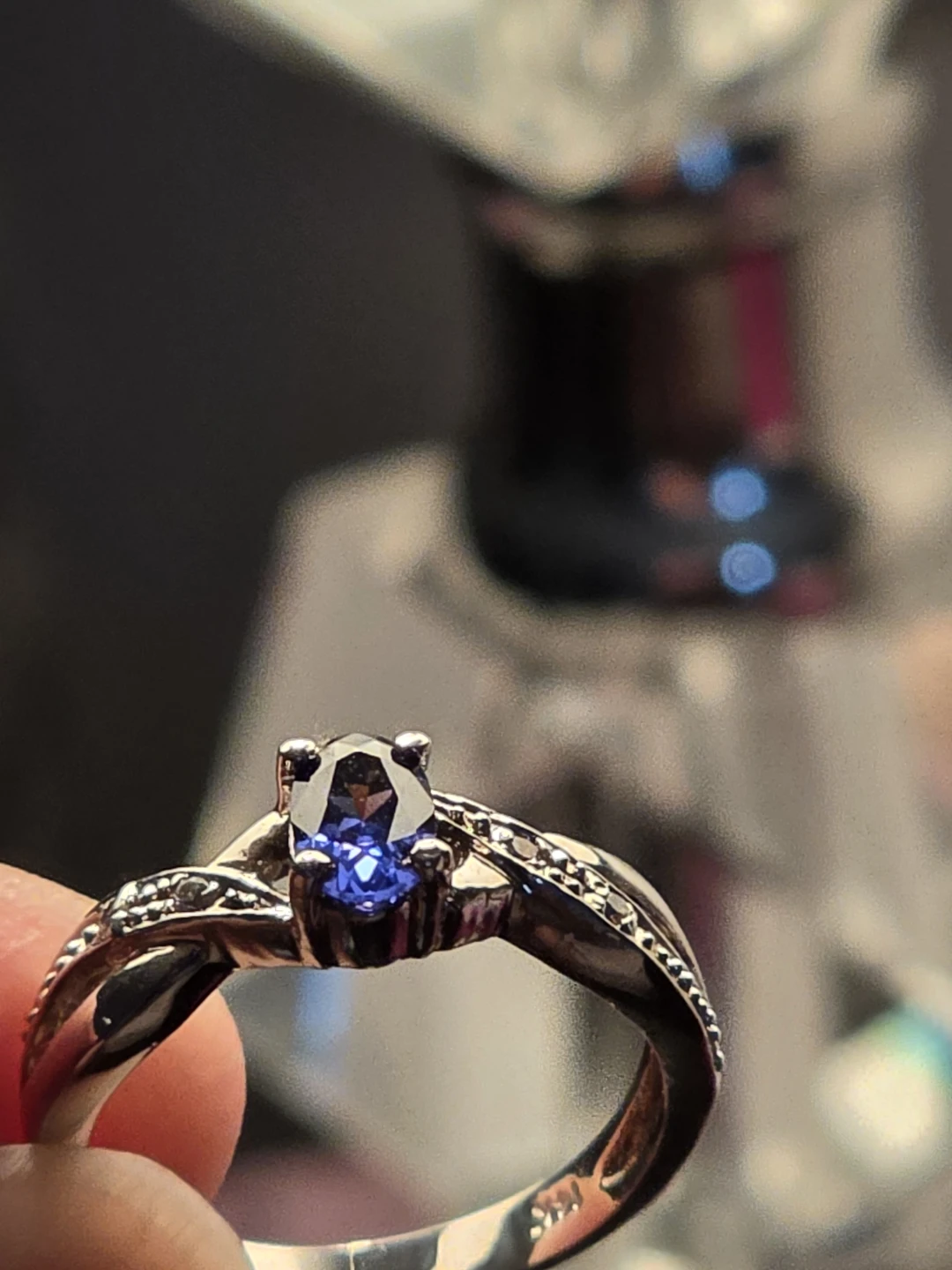 14K White Gold womens Sapphire Ring - photo 2
