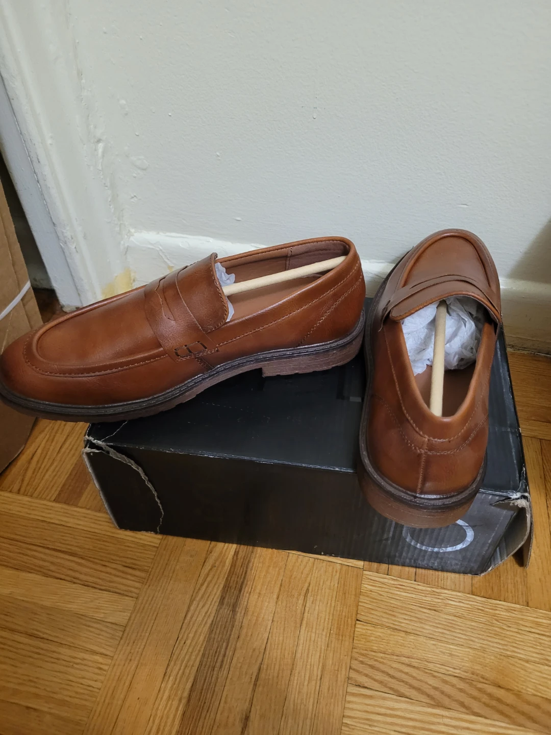 Brown Faux Leather Loafers boys - photo 3