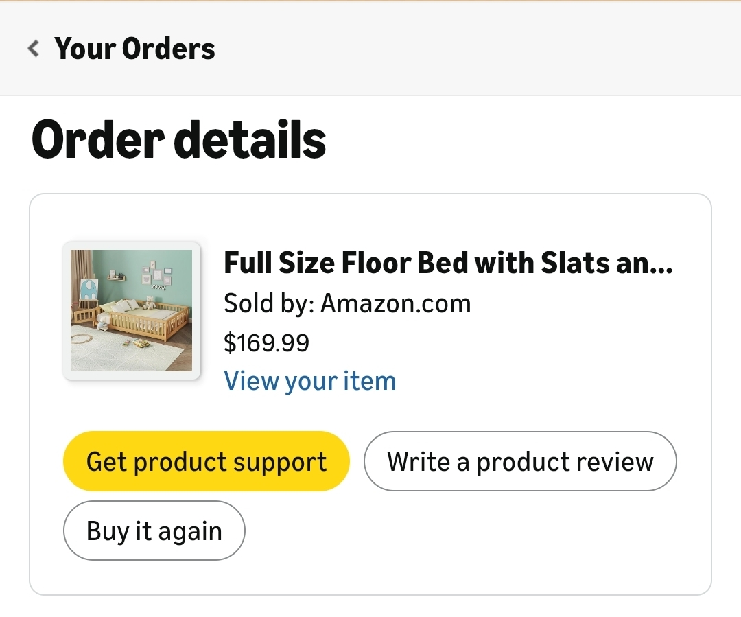 Full Size Floor Bed with Rails - Natural Wood - photo 4