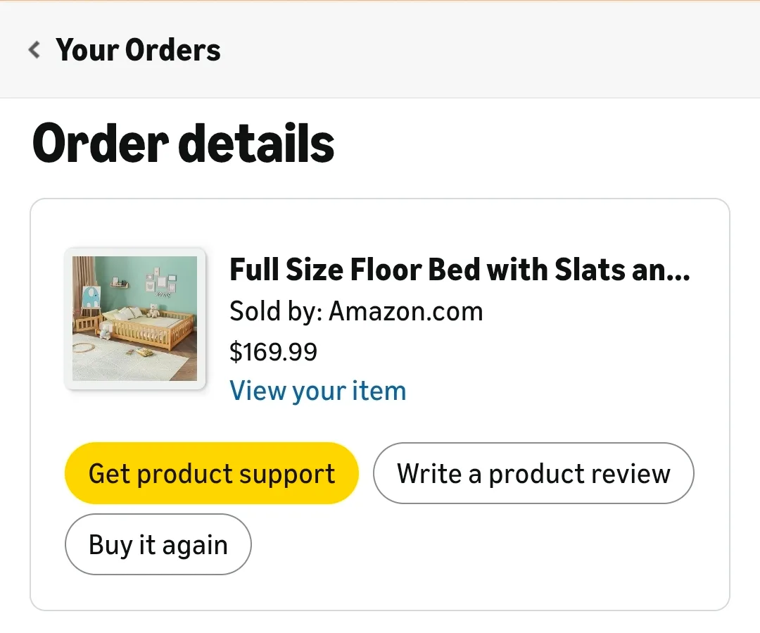 Full Size Floor Bed with Rails - Natural Wood - photo 4