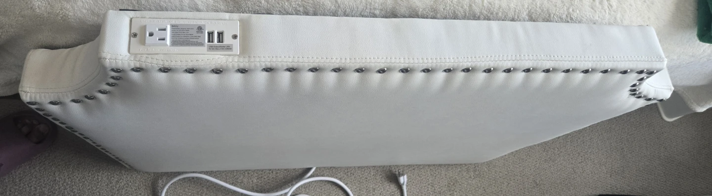 Single Bed White Upholstered Headboard - photo 2