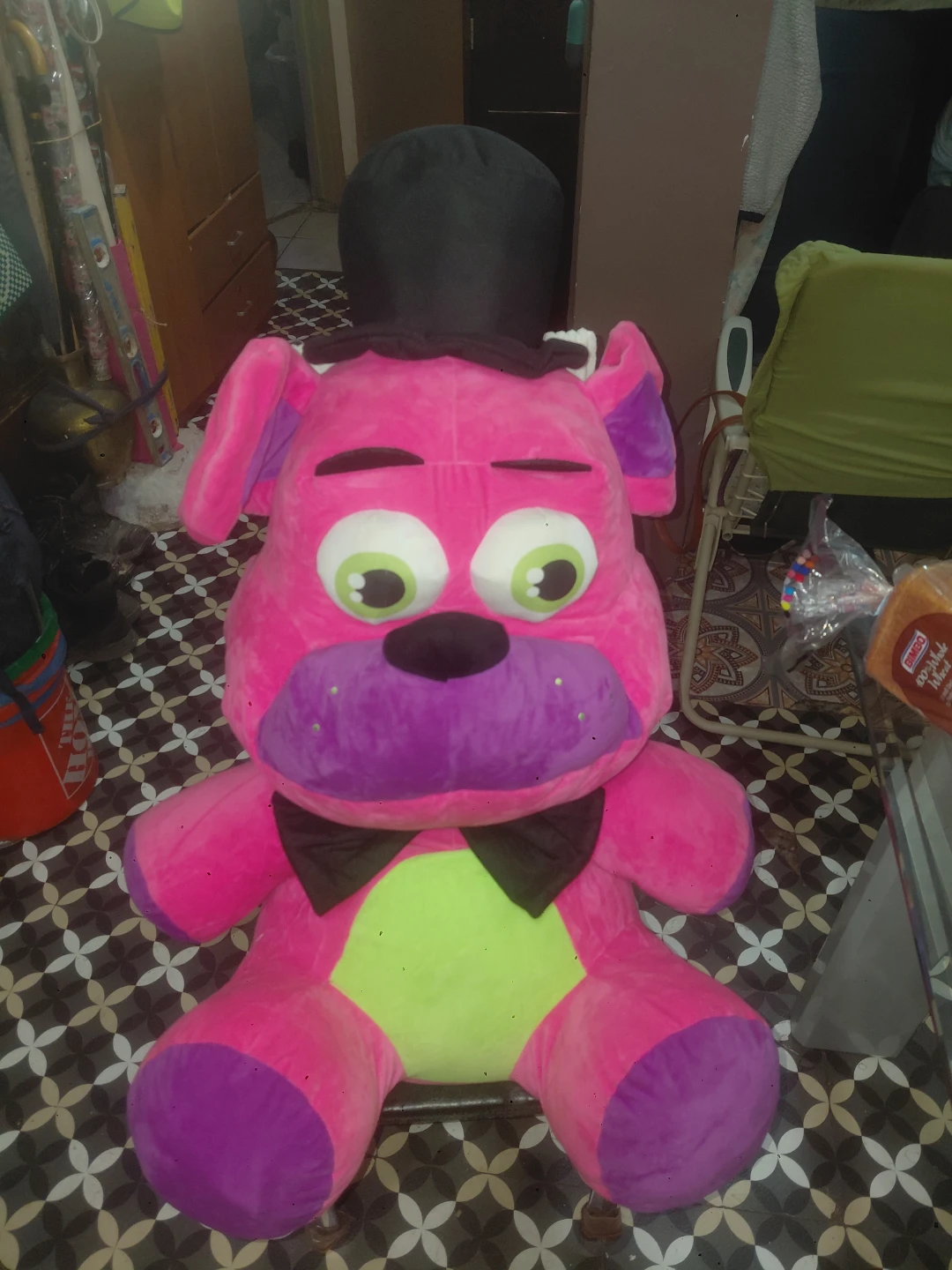 Large Pink Plush Toy with Top Hat - photo 2