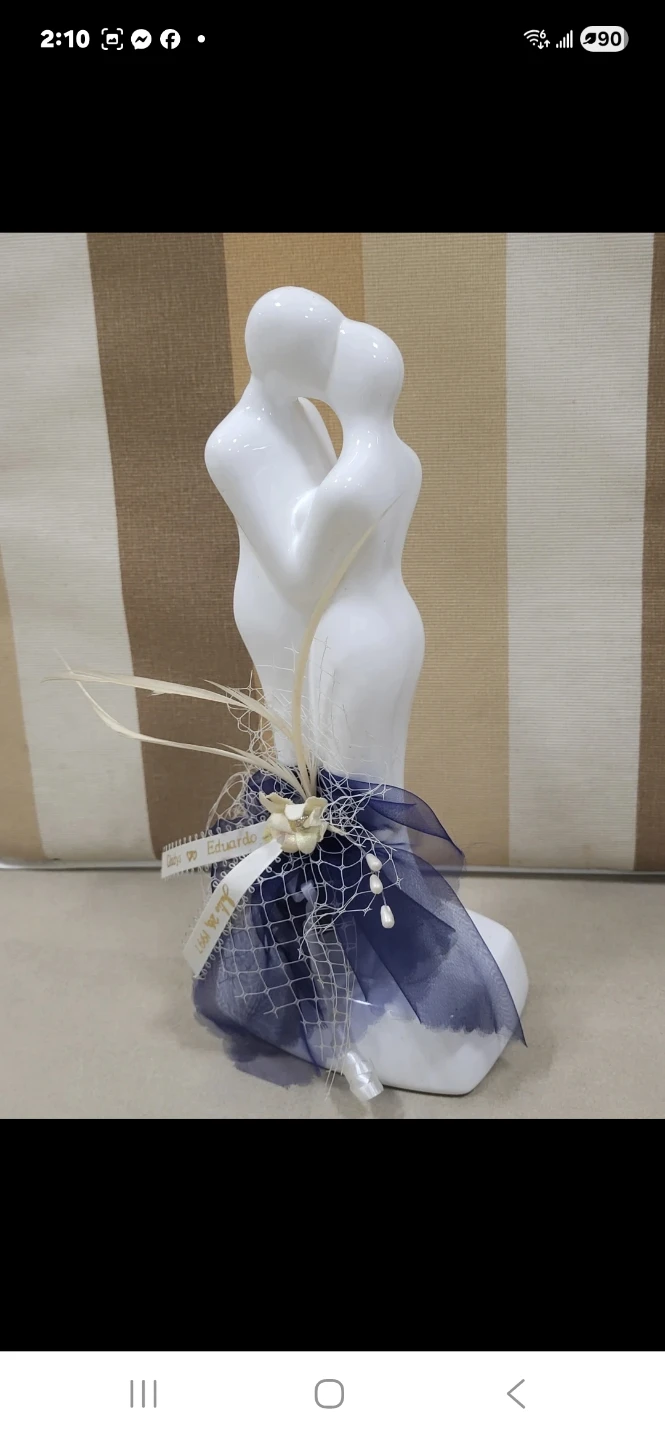 Elegant Vintage Ceramic Couple Figurine.11-inch tall
