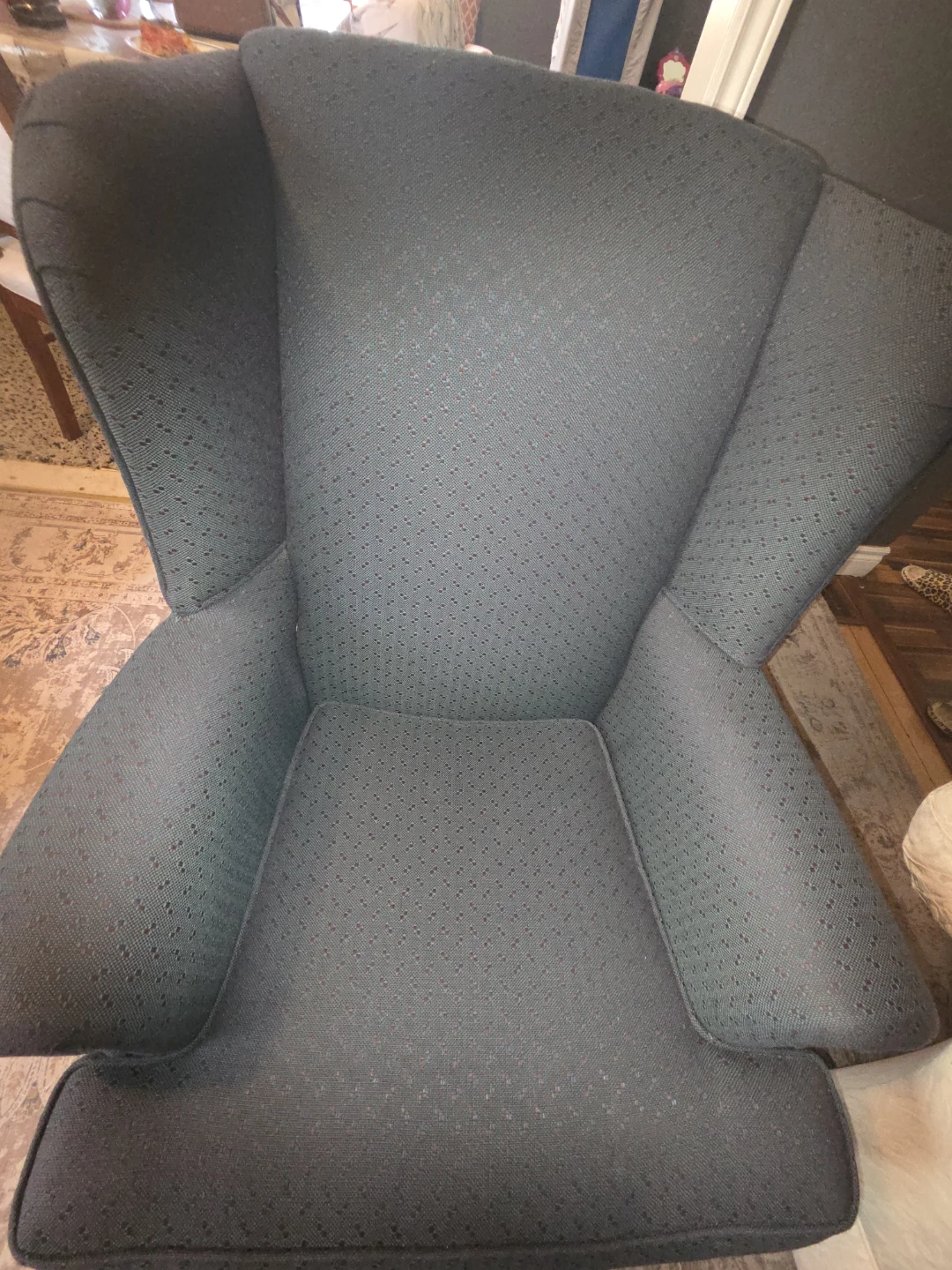 Dark Blue Wingback Armchair - photo 4