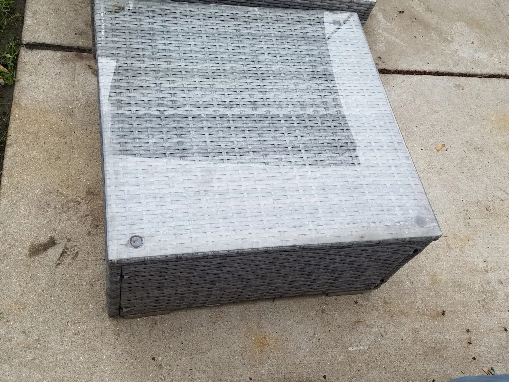 Grey Rattan Wicker Outdoor Chair and Side Table Set - photo 4