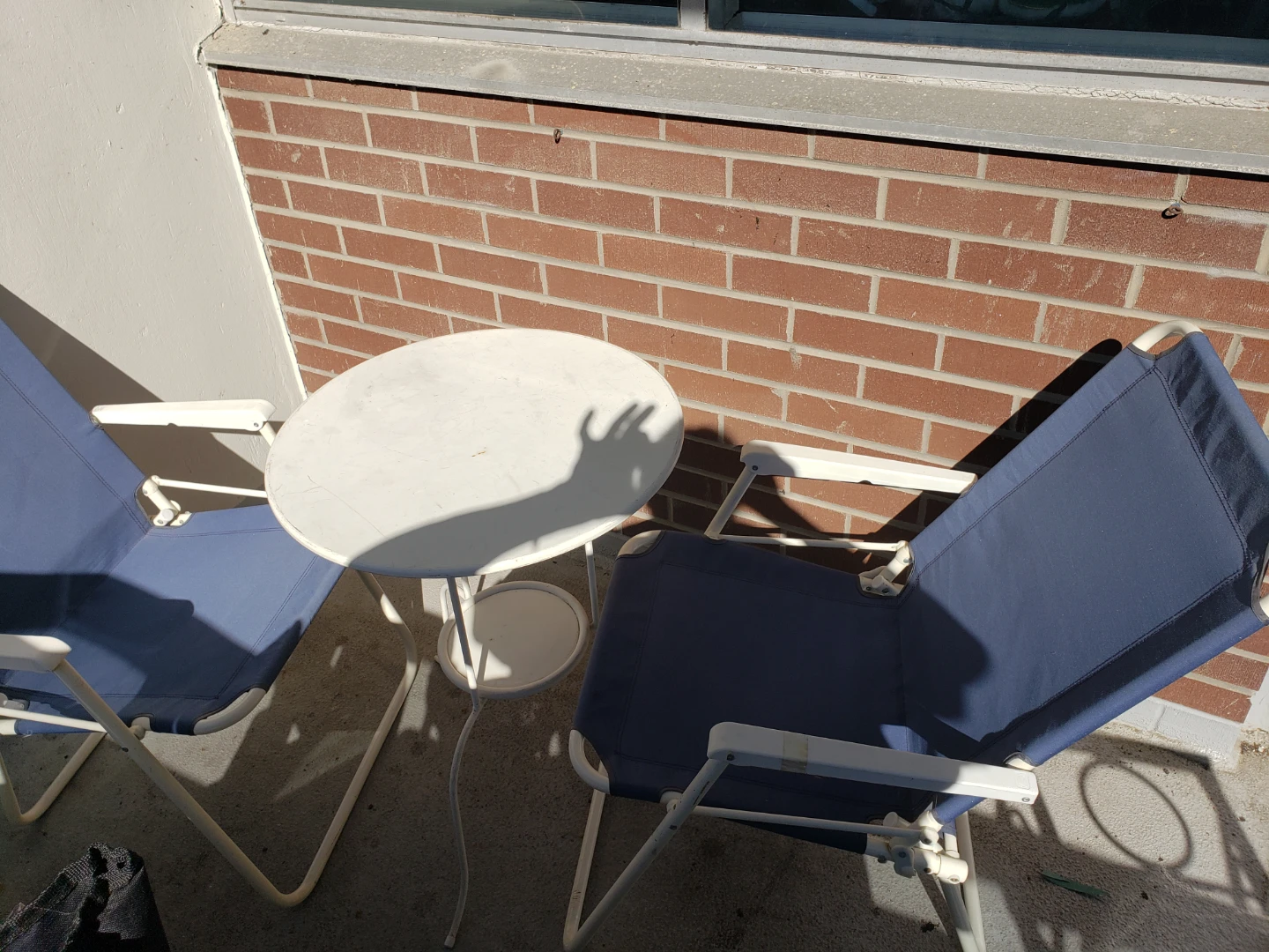 Blue Patio Chairs and Table Set