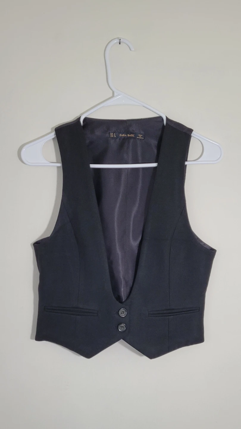 Zara Basic Black Vest - Women's Size S