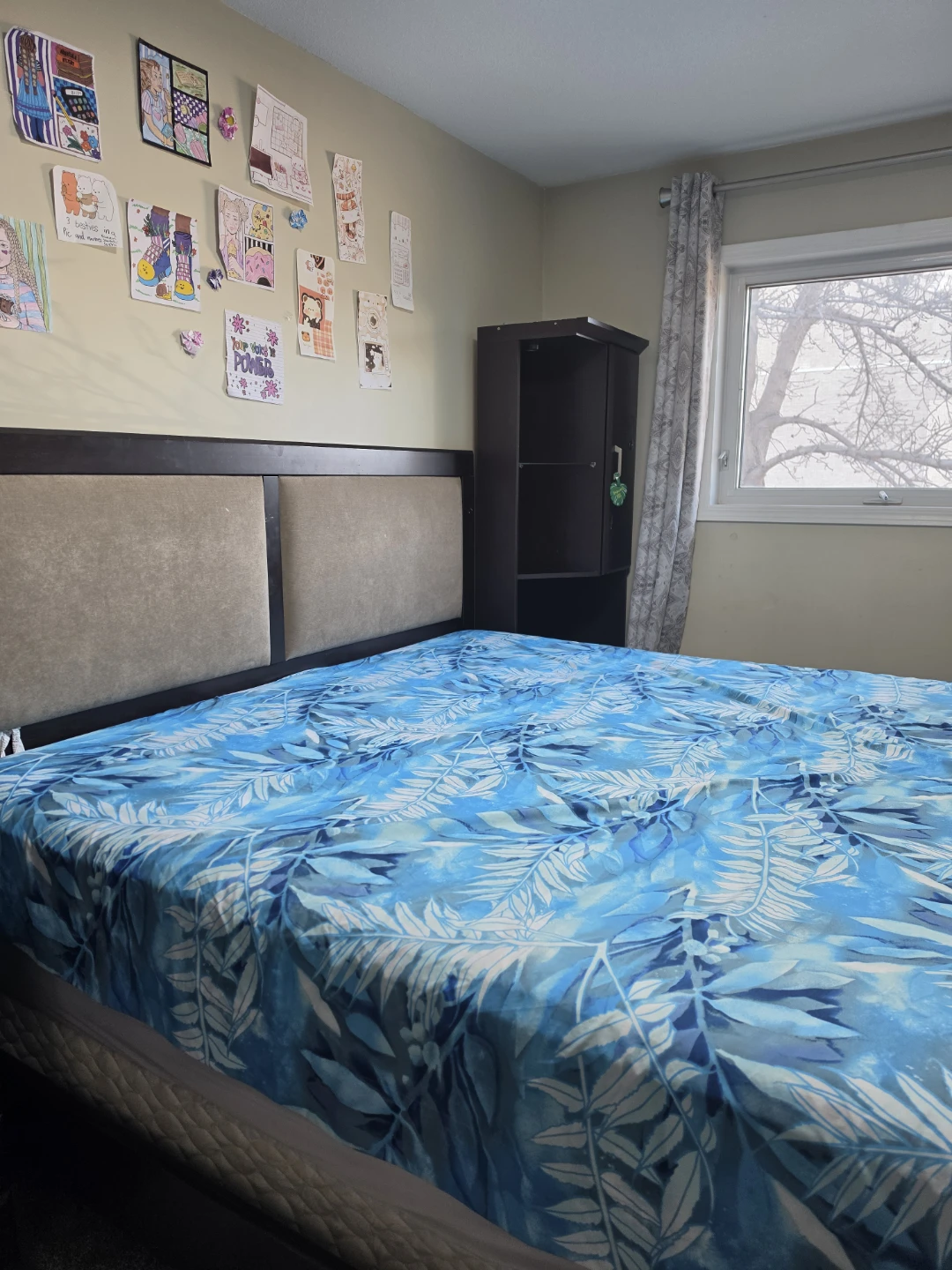 Dark Wood Bed side cabinets pair