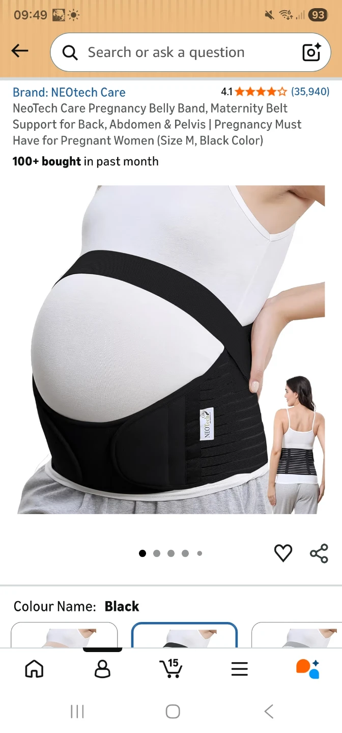 Neotech Care Pregnancy Belly Band - Size M, Black - photo 3