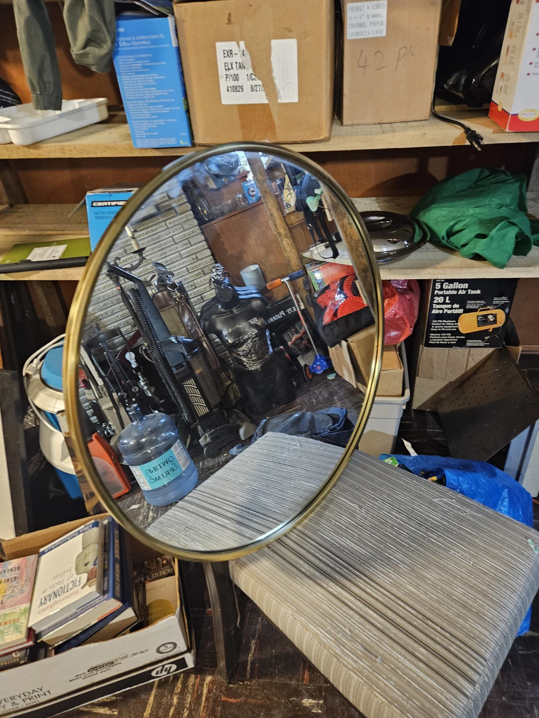 Round Gold Trim Mirror - photo 3