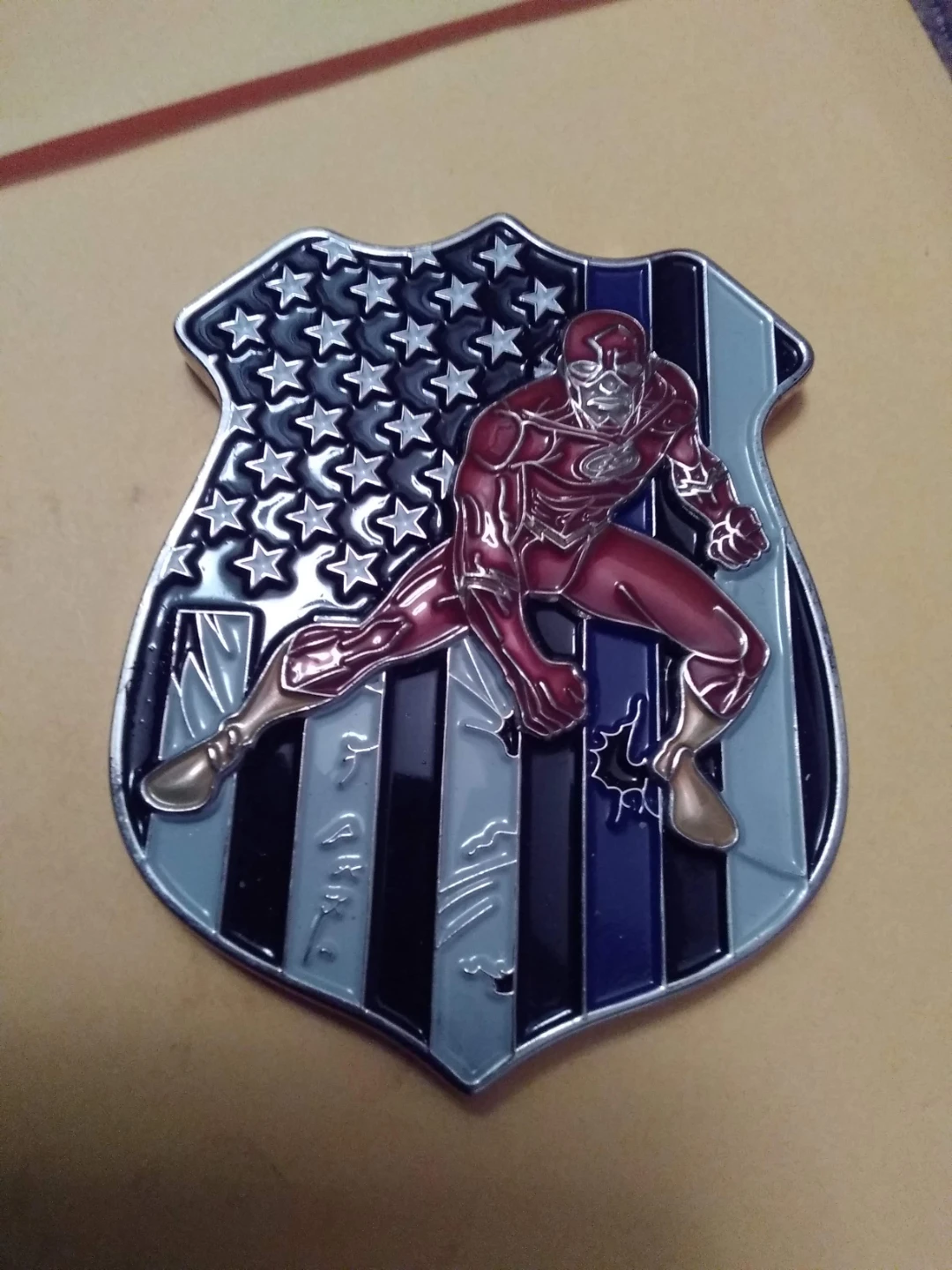 Flash Thin Blue Line Challenge Coin