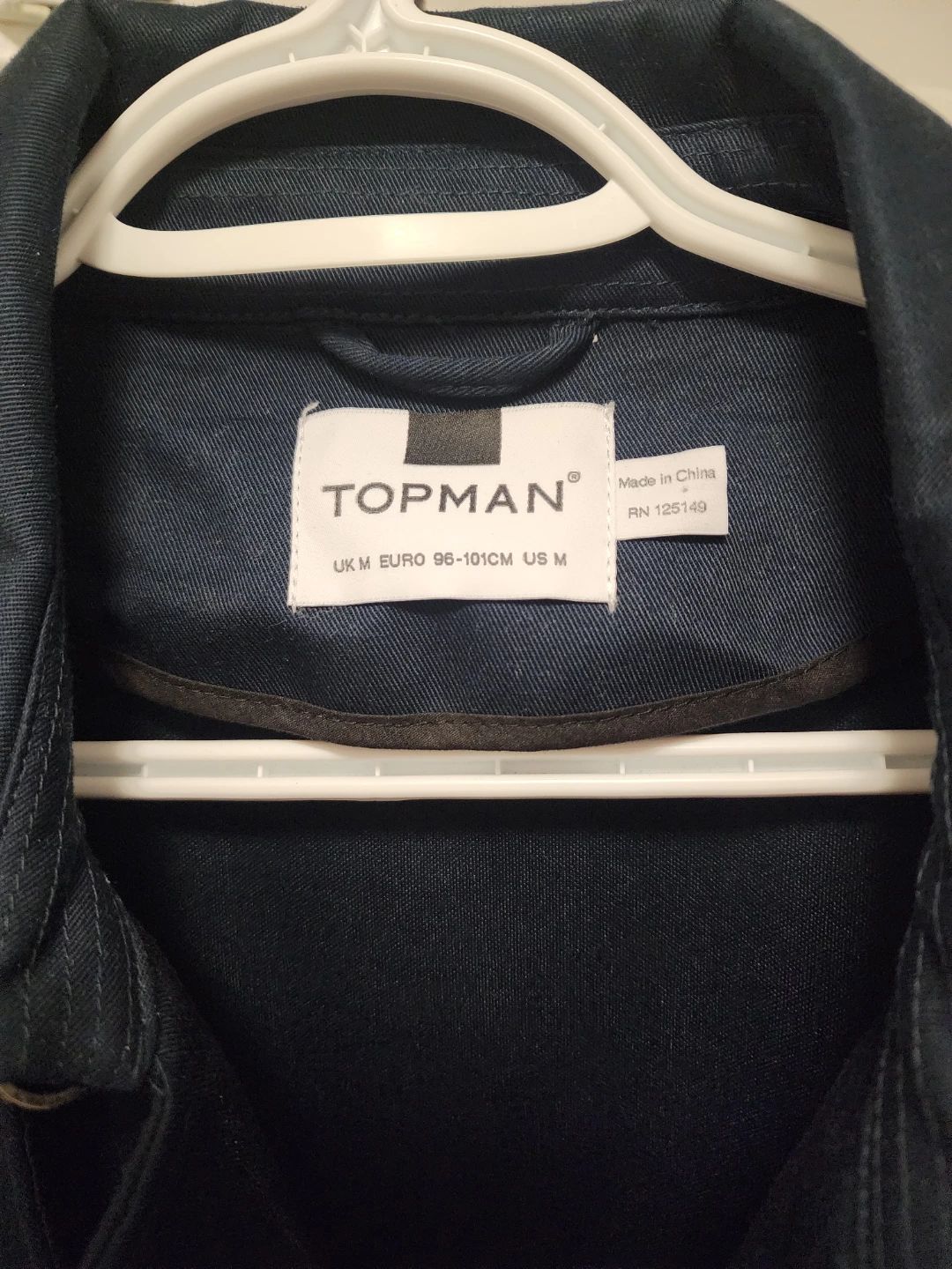 Topman Navy Trench Coat Size M - photo 2