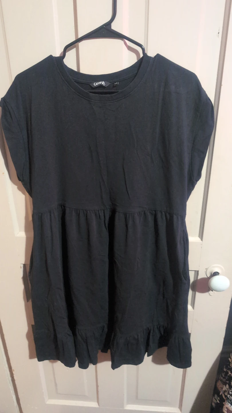 George Black Ruffle Tiered Dress