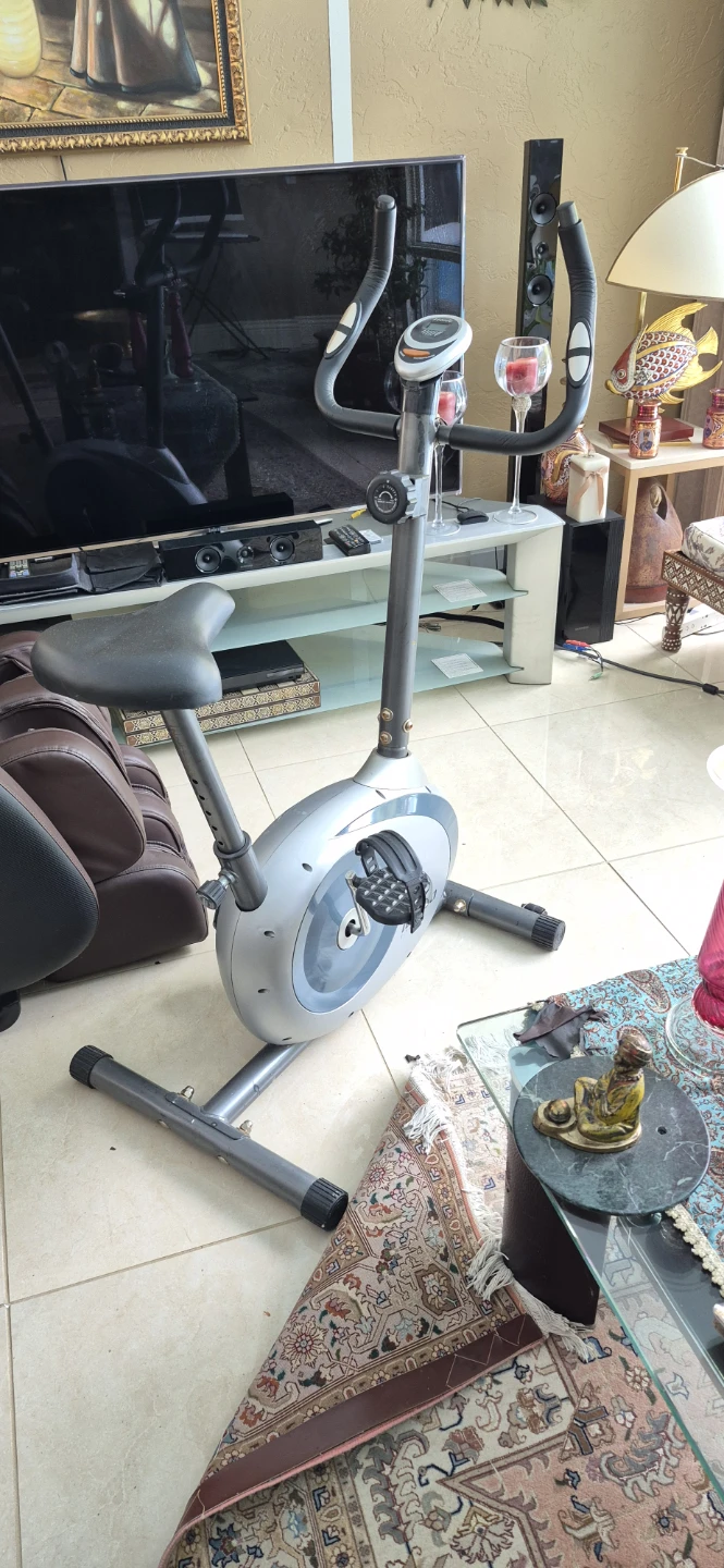 Silver and Grey Exercise Bike